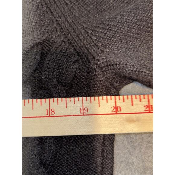 Banana Republic Sweater L Black Wool Chunky Fisherman Cable Knit Turtleneck - Picture 4 of 8